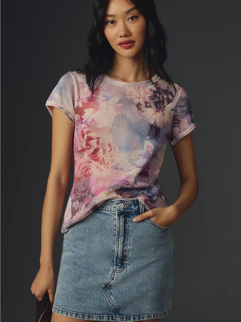 Nwot Pilcro mesh ringer tee